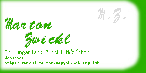 marton zwickl business card